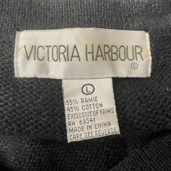 Victoria Harbour Womens black cats kitty sweater vest size Large fun kitsch - Picture 4 of 4